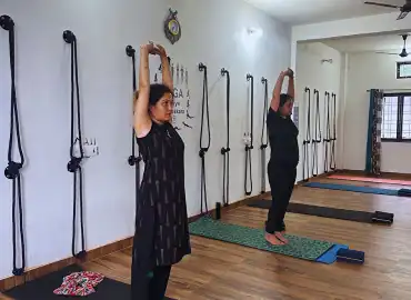 Dynamic yoga exercise class in Dehradun illustration